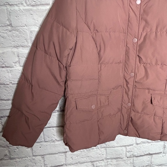 Garnet Hill Pink Down Feather Puffer Jacket - Picture 6 of 16